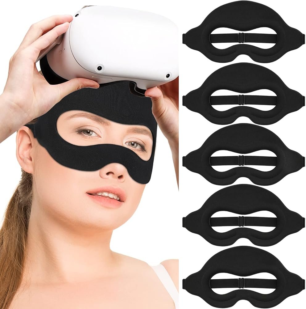 VR Sweat Mask for Meta Quest 3S VR Headsets Quest 3 Foam Band Breathable Oculus 2 Pro VR Workout Supernatual Face Dry Cool Guard Cover Sweat Absorption Face Mask (Black) - Product Image