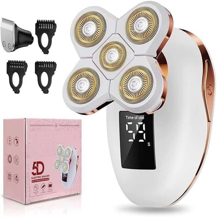TAYAYO 2-in-1 Electric Razors for Women, Wet/Dry 5D Razor & Hair Trimmer with USB Adapter Charging Cable,5D Rechargeable Rotary Shaver Lithium-Ion Battery, Water Resistant Grooming Kit Color B - Product Image