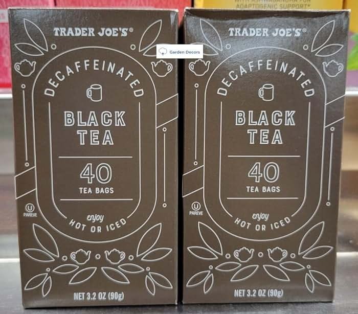 Trader Joe's Decaffeinated Black Tea 40 Tea Bags 3.2oz 90g (Two Boxes) - Product Image