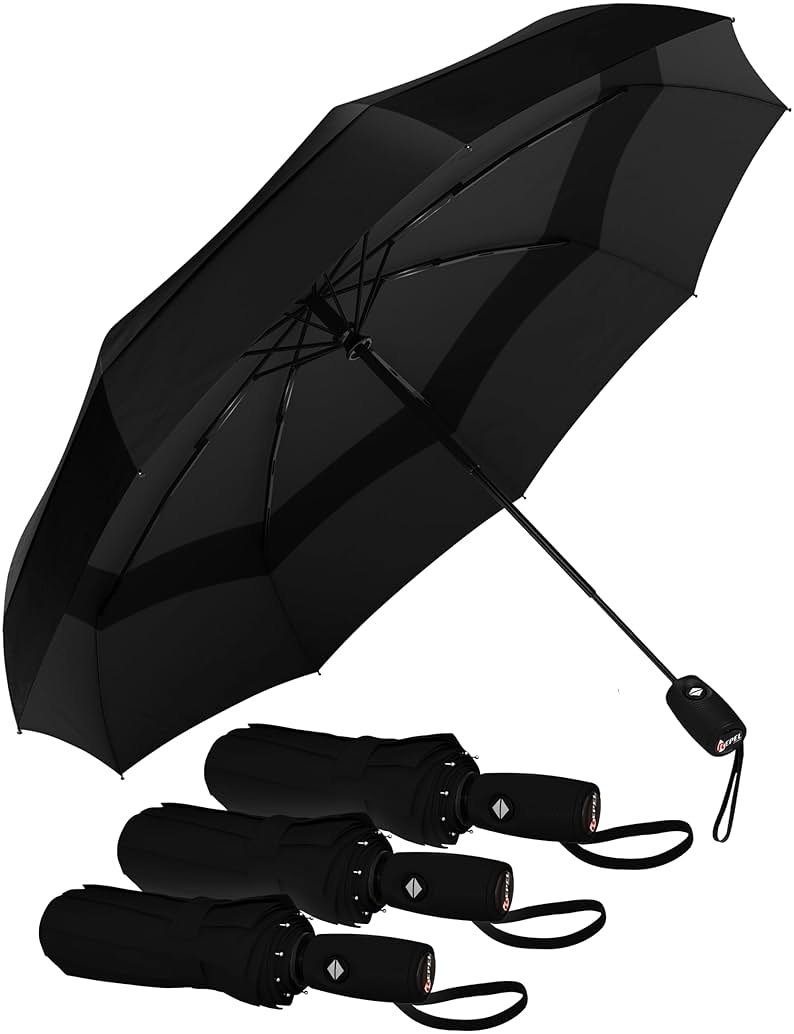 Repel Windproof Travel Umbrella - Compact & Withstands Winds up to 100MPH , Strongest Premium Auto Folding Umbrella for Rain and Sun - Durable, Light & Portable for Women & Men , Fits Backpack & Cars - Product Image