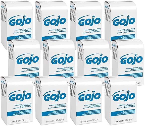 GOJO Premium Lotion Soap, Waterfall Fragrance, 800 mL Lotion Hand Soap Refill 800 Series Bag-in-Box Soap Dispenser (Pack of 12) - 9106-12 - Product Image