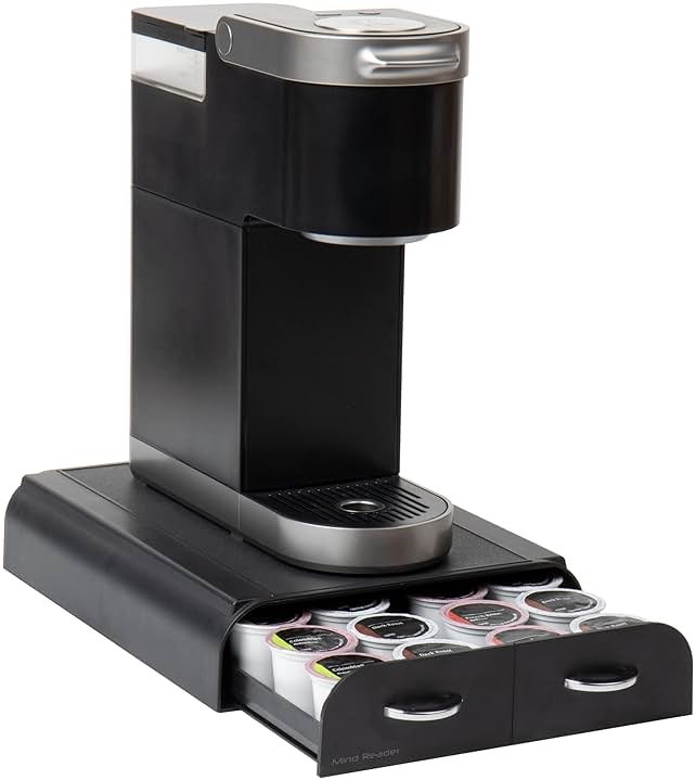 Mind Reader Single Serve Pod Organizer, 2 Drawers, 24 Pod Capacity, Black - Product Image