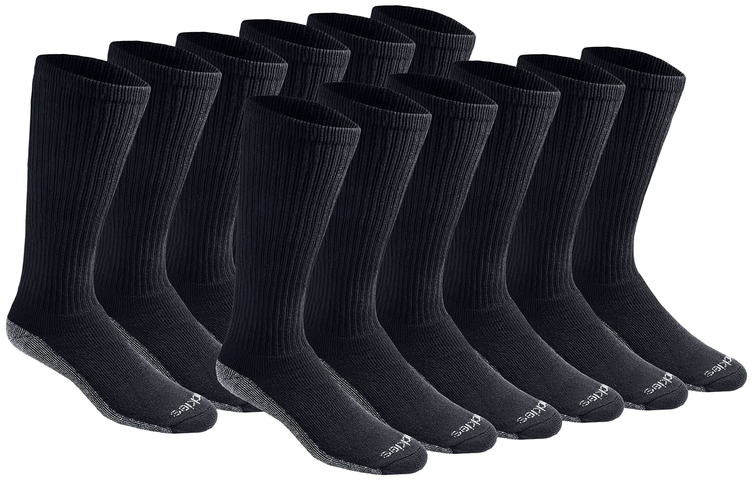 Dickies Men's Dri-Tech Moisture Control Boot-Length Socks, Available in L-XL (6, 12 Pairs) - Product Image