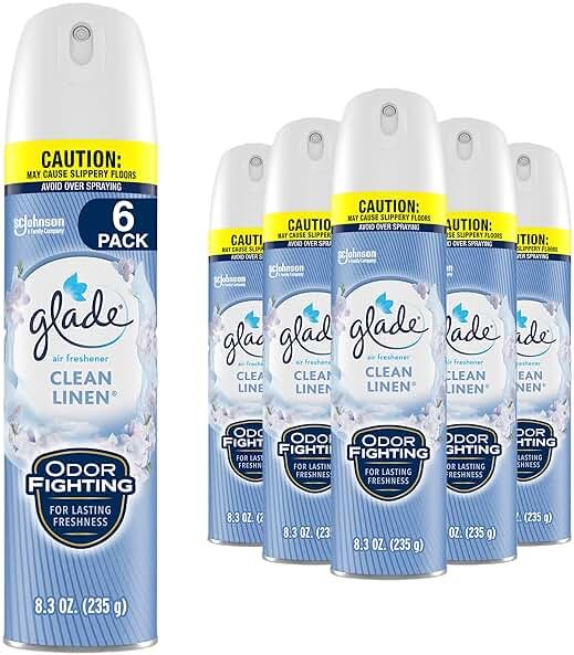 Glade Air Freshener Room Spray, Clean Linen, 8.3 oz, 6 Count - Product Image
