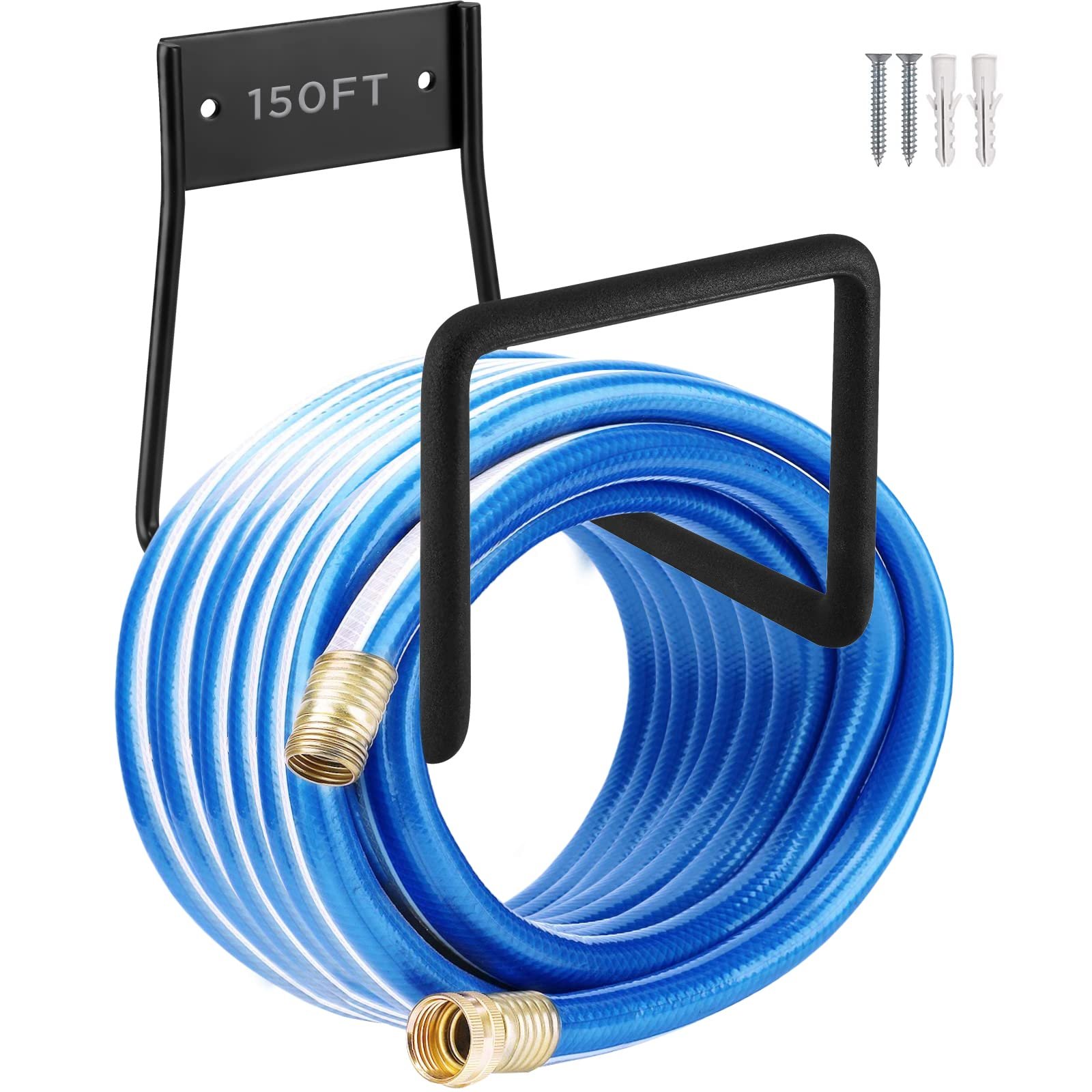 Metal Garden Hose Holder - Wall Mount Heavy Duty Holds Up to 150Ft Hose for Hose Reel/Garden Hose - Product Image