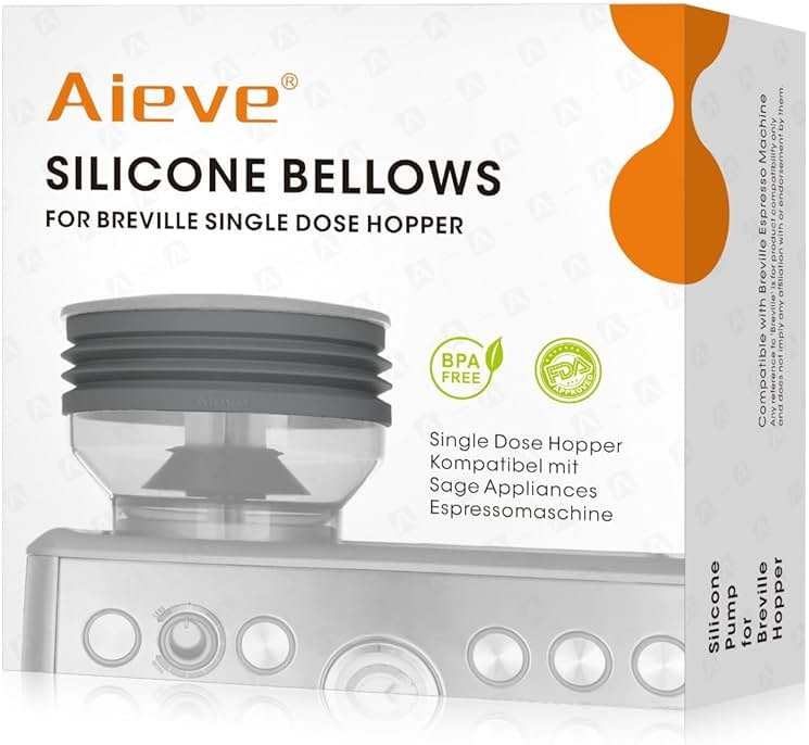 AIEVE Silicone Bellow Compatible for Breville Barista Express, Single Dose Hopper for Breville Espresso Machine,Gray - Product Image