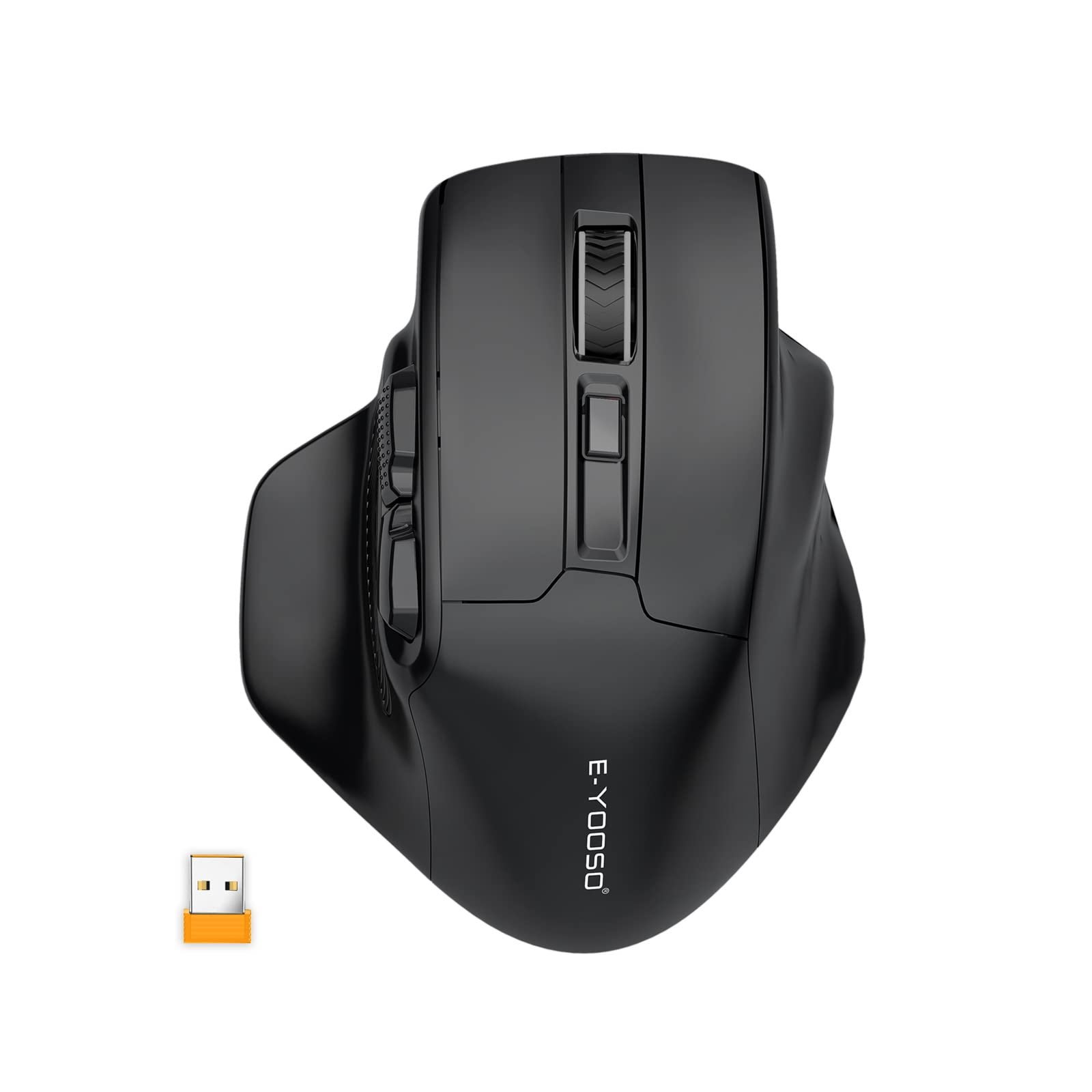 E-YOOSO Large Wireless Mouse for Big Hands, X-31 Cordless Ergo Computer Mouse, 6 Buttons, 5-Level 4800 DPI, 18 Months Battery Life, for Laptop, PC, Chromebook (Black) - Product Image