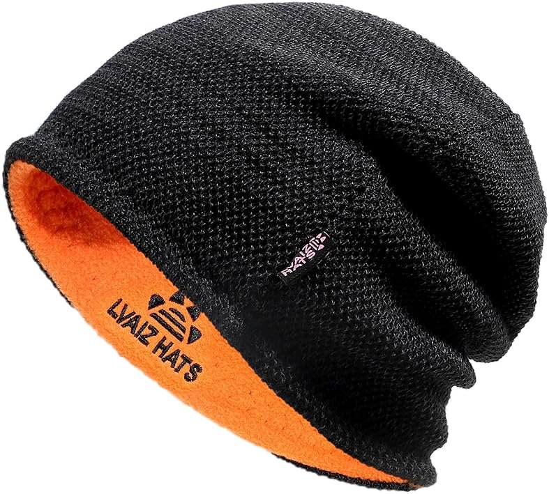 Lvaiz Mens Winter Beanie Hat Warm Fleece Lined Skull Cap for Men Reversible Women Windproof Watch Hat Knit Warm Unisex Beanie - Product Image
