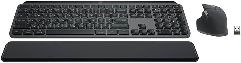 Logitech MX Keys S Combo - Performance Wireless Keyboard and Mouse with Palm Rest, Customizable Illumination, Fast Scrolling, Bluetooth, USB C, for Windows, Linux, Chrome, Mac,Color Graphite. - Product Image