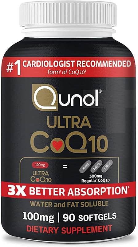 Qunol Ultra CoQ10 100mg Softgels- 3x Better Absorption, Antioxidant for Heart Health & Energy Production, Coenzyme Q10 Vitamins and Supplements, 3 Month Supply, 90 Count - Product Image