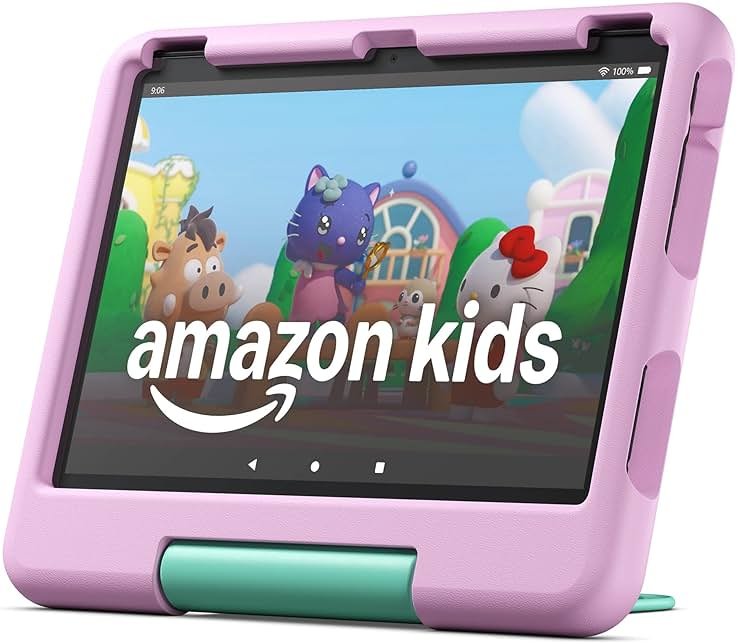 Amazon Fire HD 10 Kids tablet (newest model) ages 3-7 | Bright 10.1" HD screen with included ad-free and exclusive content, robust parental controls, 13-hr battery, 32 GB, Pink - Product Image