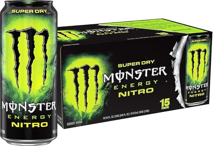 Monster Energy Nitro Super Dry, Maximum Strength, Energy Drink, 16 ounce | Pack of 15 - Product Image