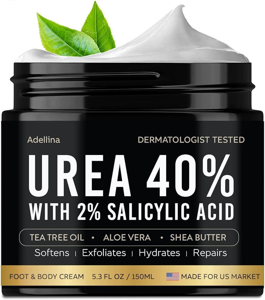 Adellina Urea Cream 40 Percent for Feet Maximum Strength, Urea Foot Cream for Dry Cracked Heels Feet Knees Elbows, 40% Urea Foot Repair Lotion 5.3 OZ - Product Image