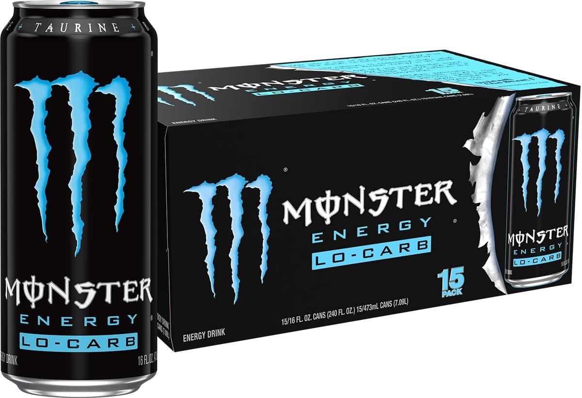 Monster Energy, Lo-Carb Monster, Low Carb Energy Drink, 16 Ounce | Pack of 15 - Product Image