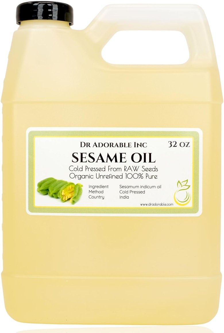 Dr Adorable - 32 oz - Sesame Seed Oil From RAW Seed - Unrefined 100% Pure Natural Organic Cold Pressed - Product Image