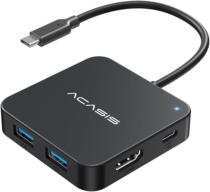 ACASIS USB C Hub 10Gbps, 6-in-1 Multiport Adapter with 4K 60Hz HDMI, 100W Power Delivery, USB A3.2 Data Port, USB C to HDMI Adapter for MacBook, Dell, Lenovo, Surface, iPad PRO, XPS(Black) - Product Image
