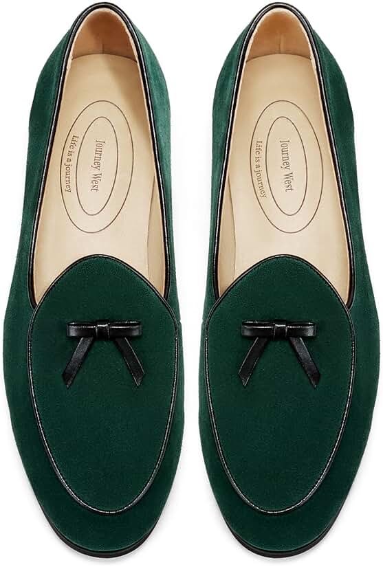 Journey West Suede Tassel Loafer for Women Slip-on Belgian Penny Loafers Shoes for Women in Many Colors - Product Image