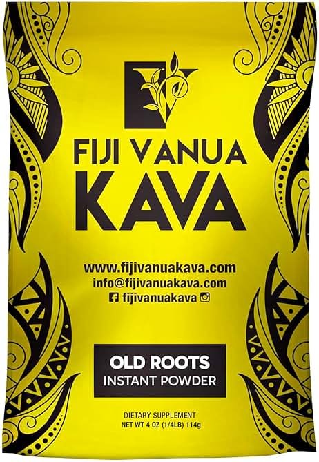 Fiji Vanua Kava Instant Old Roots Kava Powder, dehydrated green juice Kava Drink Powder, Easy to Prepare liquid-Soluble, Fijian Instant Noble (4 Oz) - Product Image