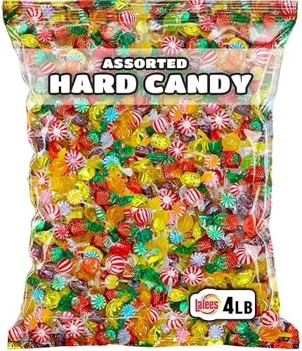 Lalees Bulk Hard Candy – 4 Pounds Individually Wrapped Classic Mix – Approx 300 Pieces - Office Candy Variety Pack for Desk, Front Counter, Lobby & Events - Product Image