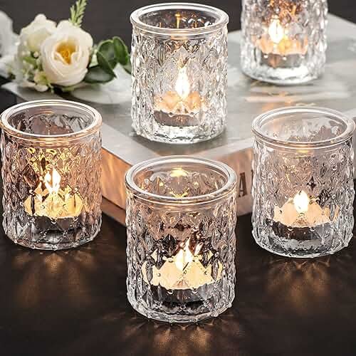 NITIME 36pcs Votive Candle Holders for Wedding Centerpieces, Clear Glass Candle Holder in Bulk, Tealight Candle Holder for Party Decorations and Home Decor - Product Image