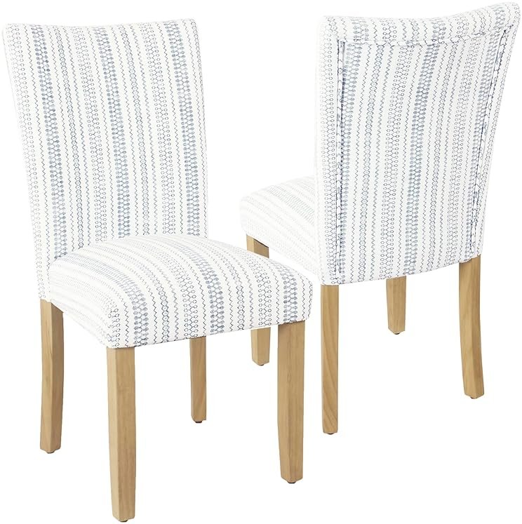 HomePop Parsons Dining Chair - Blue Farmhouse Stripe (Set of 2) - Product Image