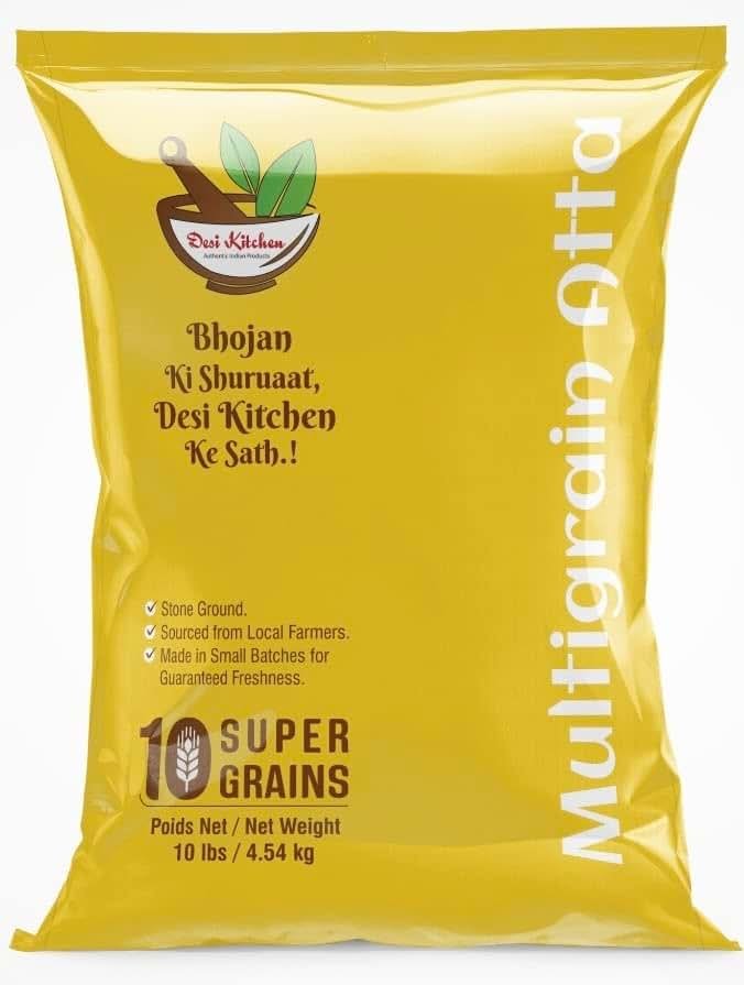 Desi Kitchen Multigrain (10 Super Grains) Wheat Flour (Chakki Atta) 10lbs - Product Image