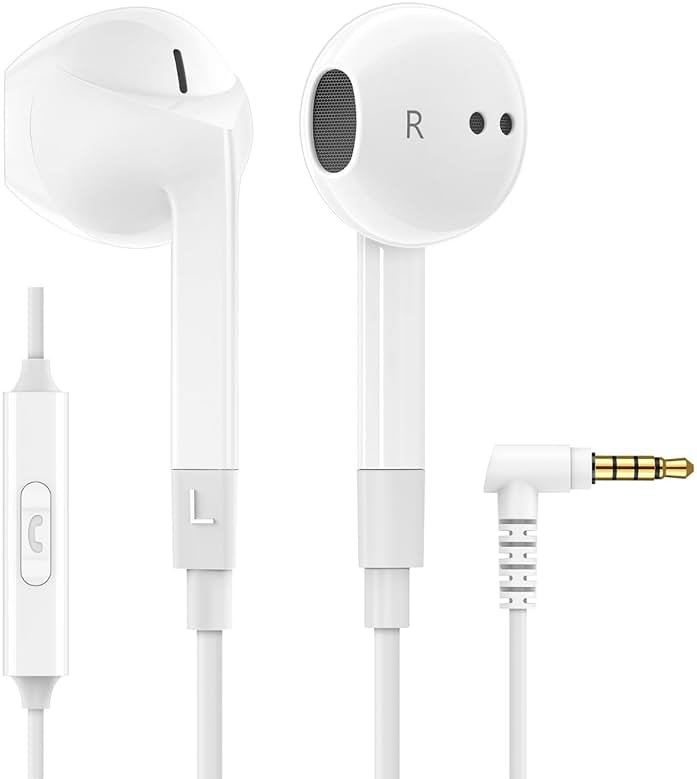 LUDOS FEROX Wired Earbuds in-Ear Headphones, 5 Year Warranty, Earphones with Microphone, Noise Isolation Corded for 3.5mm Jack Ear Buds for iPhone, Samsung, Computer, Laptop, Kids, School Students - Product Image