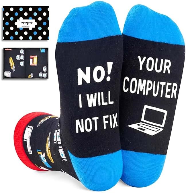 HAPPYPOP Gifts for Geek Chef - Funny Socks for Bus Driver Police Fireman Men Women - Product Image