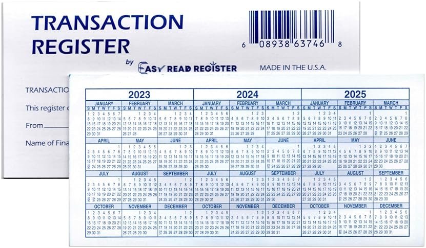 Easy Read Register 24 Check Registers for Personal Checkbook - Paper Transaction Registers - Product Image