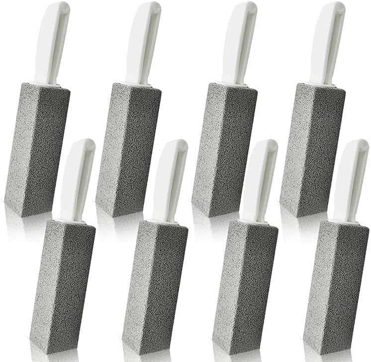 [8 Pack] Pumice Stone for Toilet Bowl Cleaning with Handle, Pumice Stone Toilet Cleaning Brush, Also Removes Limescale, Calcium Buildup and Hard Water Rings - Product Image