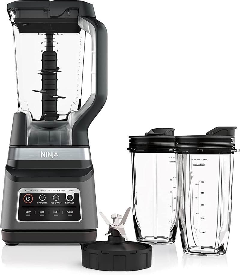 Ninja BN751 Professional Plus DUO Blender, 1400 Peak Watts, 3 Auto-IQ Programs for Smoothies, Frozen Drinks & Nutrient Extractions, 72-oz. Total Crushing Pitcher & (2) 24 oz. To-Go Cups, Black - Product Image