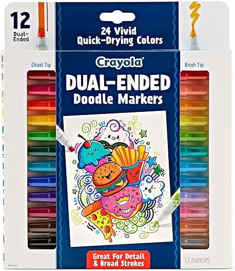 Crayola Dual Chisel Tip & Brush Markers (12ct), Markers for Adults, Art Marker Set, Coloring Supplies, Gifts for Teens & Adults - Product Image
