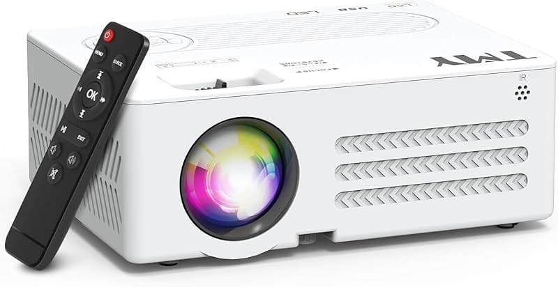TMY Projector with WiFi and Bluetooth【80" screen included】Native 1080P Outdoor Projector, 4K Supported Portable Projector, Compatible with iOS/Android/PC/TV Stick/HDMI/USB, Indoor Outdoor Use - Product Image