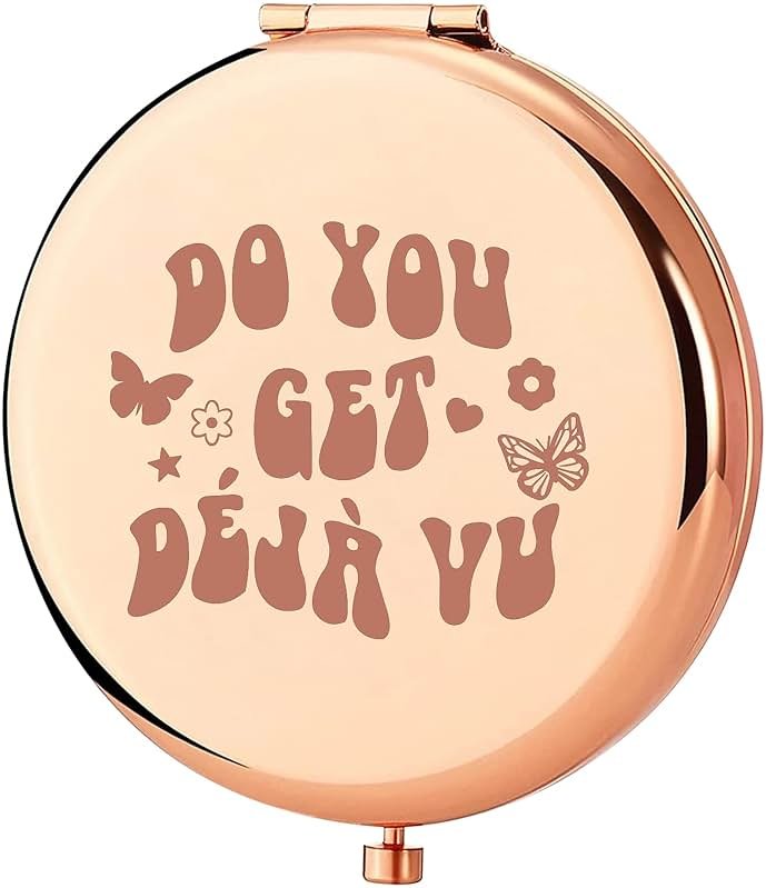KEYCHIN Music Album Pocket Mirror Singer Fans Gifts Do You Get Deja Vu Music Song Lyrics Compact Makeup Mirror for Women Girls Teenagers (Deja Vu -RG) - Product Image