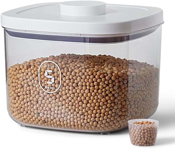 LivLab 10 Lbs Storage Container Bin Rice Dispenser with Measuring Cup Food Cereal Container Bins Household for Kitchen Pantry Organization - Product Image