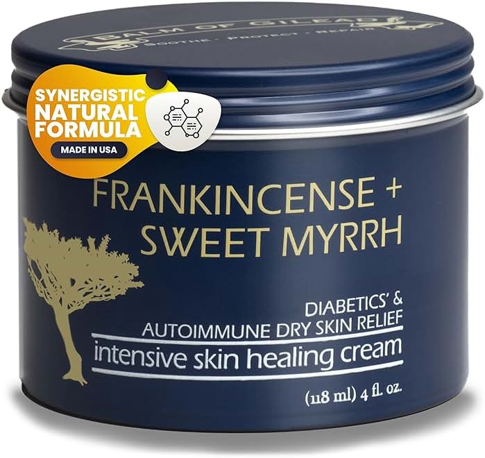BALM OF GILEAD Foot Healing Cream – Frankincense & Sweet Myrrh Moisturizer for Sensitive Skin - Relieving Foot Therapy & Diabetic Skin Healing - Deeply Nourishing & Synergistic Cream - Product Image