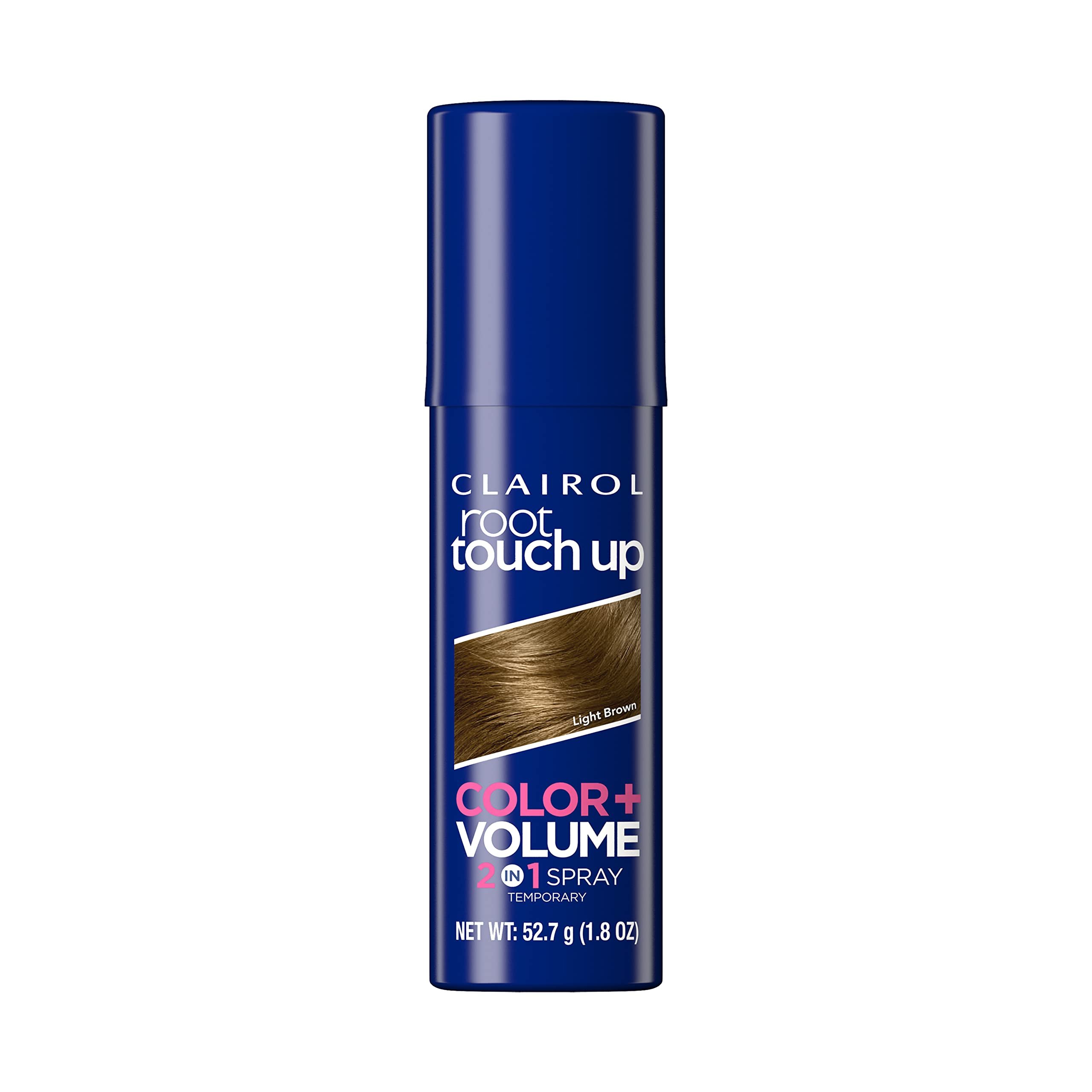 Clairol Root Touch-Up Color + Volume 2-in-1 Temporary Hair Coloring Spray, Light Brown Hair Color, Pack of 1 - Packaging May Vary - Product Image