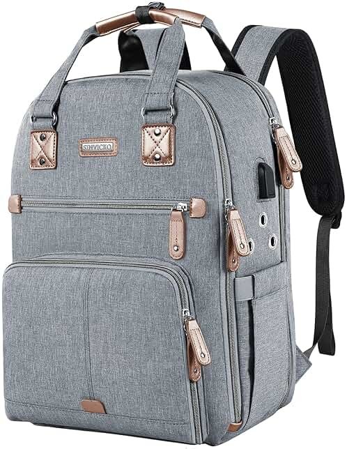 SINVICKO Crochet Bag, Knitting Bag Backpack and Totes Organizer with USB Charging Port, Large Yarn Storage Tote Bag - Product Image