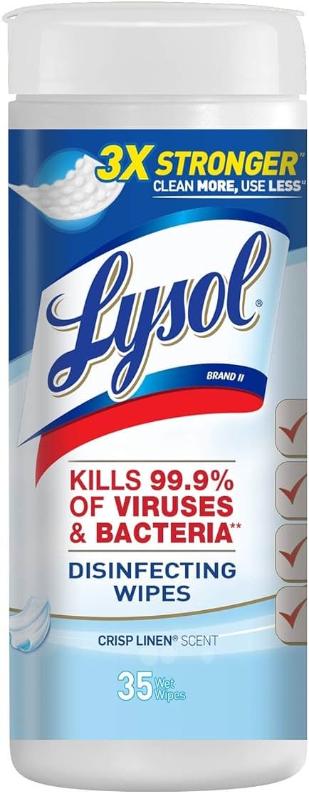 Lysol Disinfecting Wipes, Crisp Linen, 35ct, Crisp Linen, 35 Count (Pack of 1) - Product Image