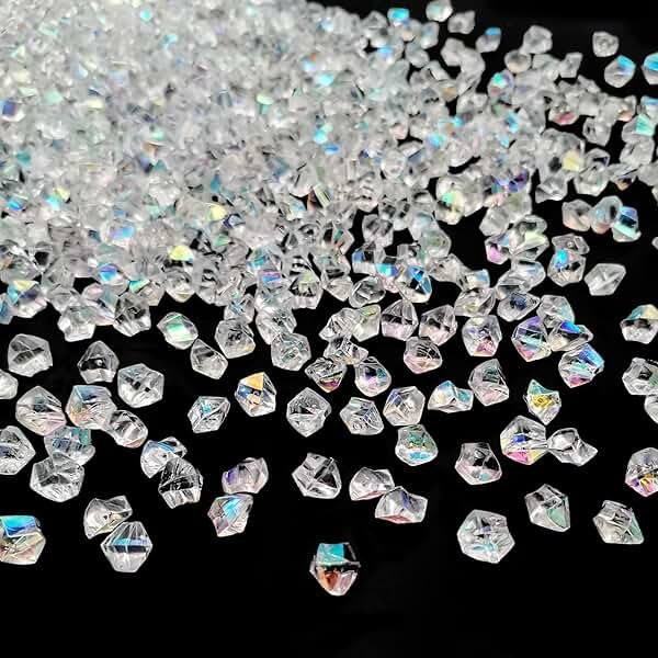 LYFJXX Iridescent Vase Filler, 1400 PCS 6 * 9 mm Acrylic Ice Cubes Acrylic Gem Plastic Diamonds Acrylic Table Centerpiece - Product Image