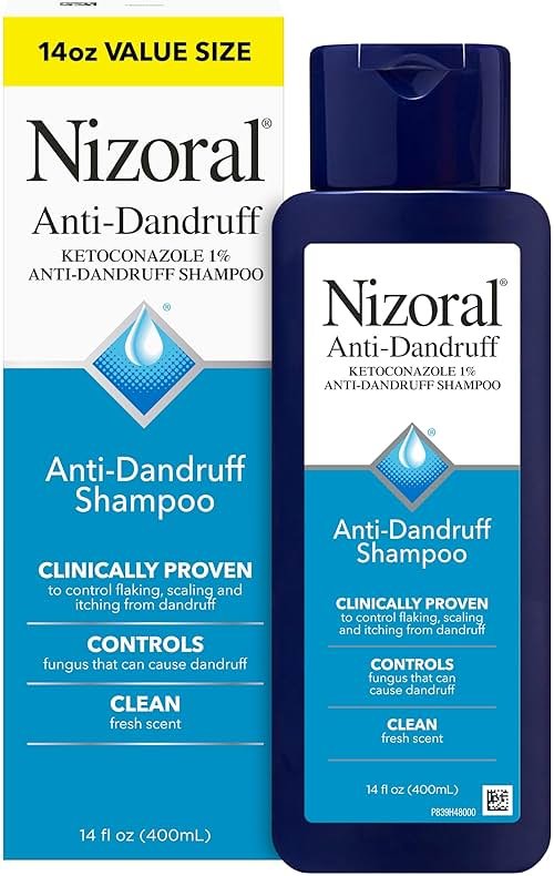 Nizoral Anti-Dandruff Shampoo with 1% Ketoconazole, 14 Fl Oz, Fresh Scent, Anti Fungal Shampoo - Product Image
