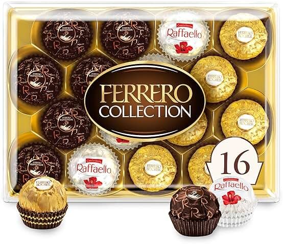 Ferrero Collection Gourmet Gift Box, 16 Assorted Chocolates with Dark Chocolate, Coconut, and Milk Chocolate, 6.1 oz - Product Image