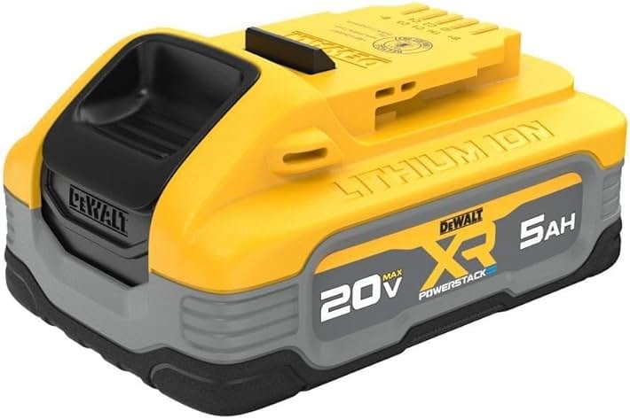 DEWALT 20V MAX Battery POWERSTACK, More Power More Compact, Rechargeable, 5Ah Lithium Ion Authentic DEWALT Battery (DCBP520) - Product Image