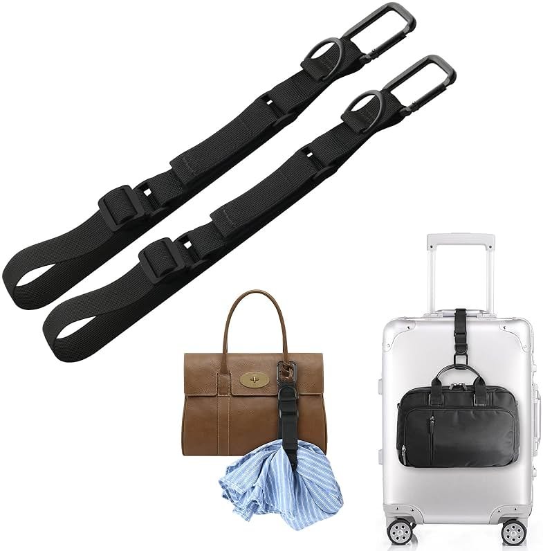 Cosmos 2 Pcs Add a Bag Strap Jacket Gripper Carry-on Baggage Straps Suitcase Belts Adjustable Extra Luggage Bag Straps for Travel Accessories - Product Image