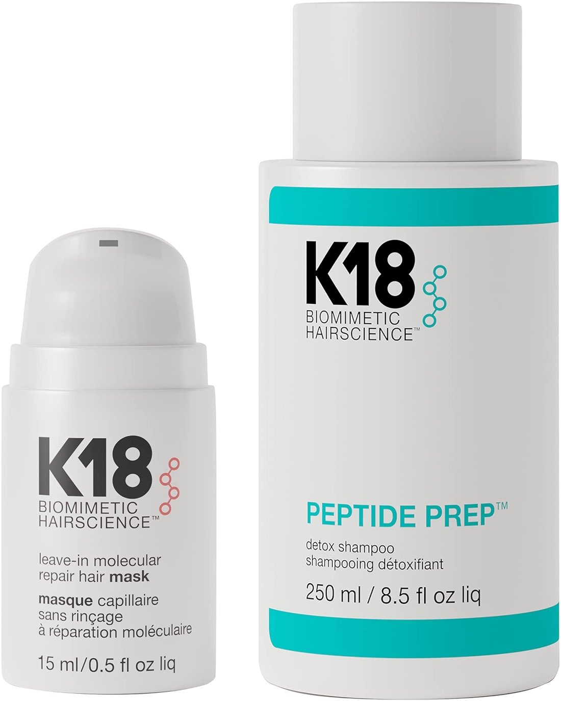 K18 Hair Repair Kit - Hair Mask (15ml) and Detox Shampoo (8.5 oz) - Product Image