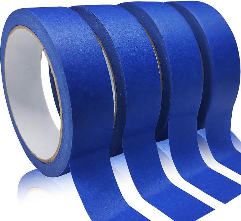 4 Rolls Premium Painters Tape, Blue Tape, Masking Tape, Paint Tape for Multi-Purpose, Painting, Painter's, DIY Crafts Arts (88yd =0.94IN*22yd*4) Decoration Labeling No Residue, Easy Removal - Product Image