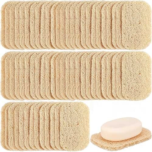 Soap Savers Pads Draining Lift Pad Bar Dish Soap Saver Holder Accessories Draining Mat for Shower Kitchen Bathroom Travel Hotel Cleaning(Beige,80 Pcs) - Product Image