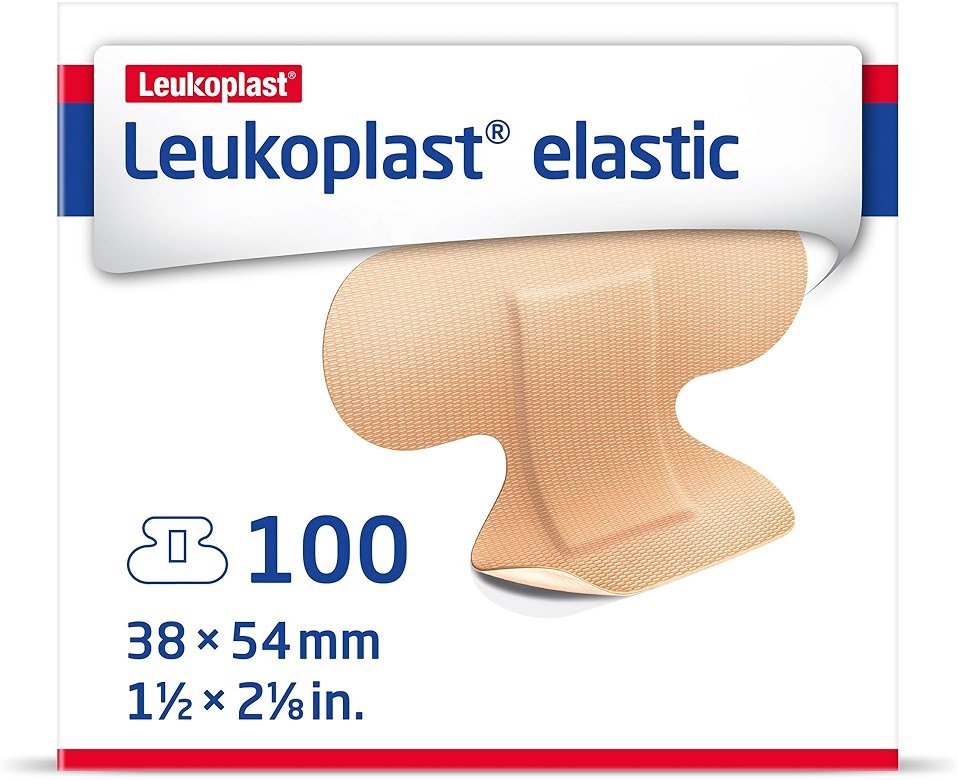 Leukoplast Knuckle Bandages - Non-Sterile Wound Dressing Strips - Flexible and Skin-Friendly First Aid Plasters - Designed for Knuckles and Joints - 1 1/2" x 3", Box of 100 - Product Image