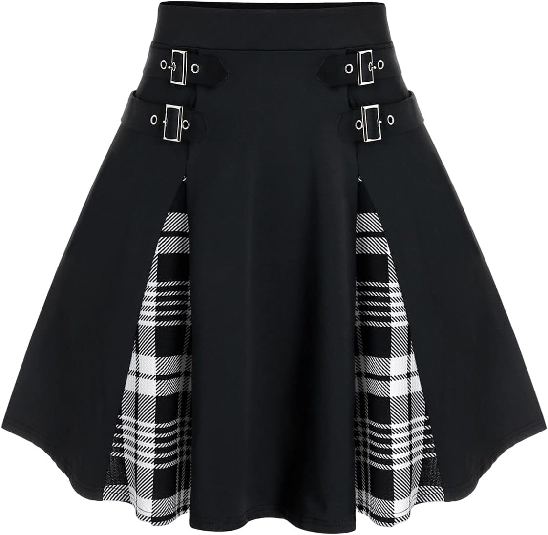 ROSE GAL Women's Plus Size Gothic Mini Skirt High Waisted Short A-Line School Uniform Skirt - Product Image