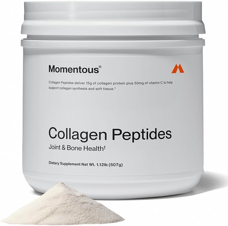 Momentous Grass-Fed Collagen Peptides Powder - Collagen Protein Powder with Fortigel & Vitamin C for Hair, Skin, Nails, & Joint Health Support - NSF Certified for Sport - Packaging May Vary - Product Image